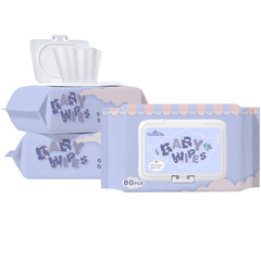 80pcs Soft Lightweight Baby Wipes for Hand & Mouth Cleaning