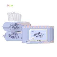 80pcs Soft Lightweight Baby Wipes for Hand & Mouth Cleaning
