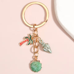Pineapple Coconut Tree Shell Keychain Ladies Bag Purse Pendant Gift