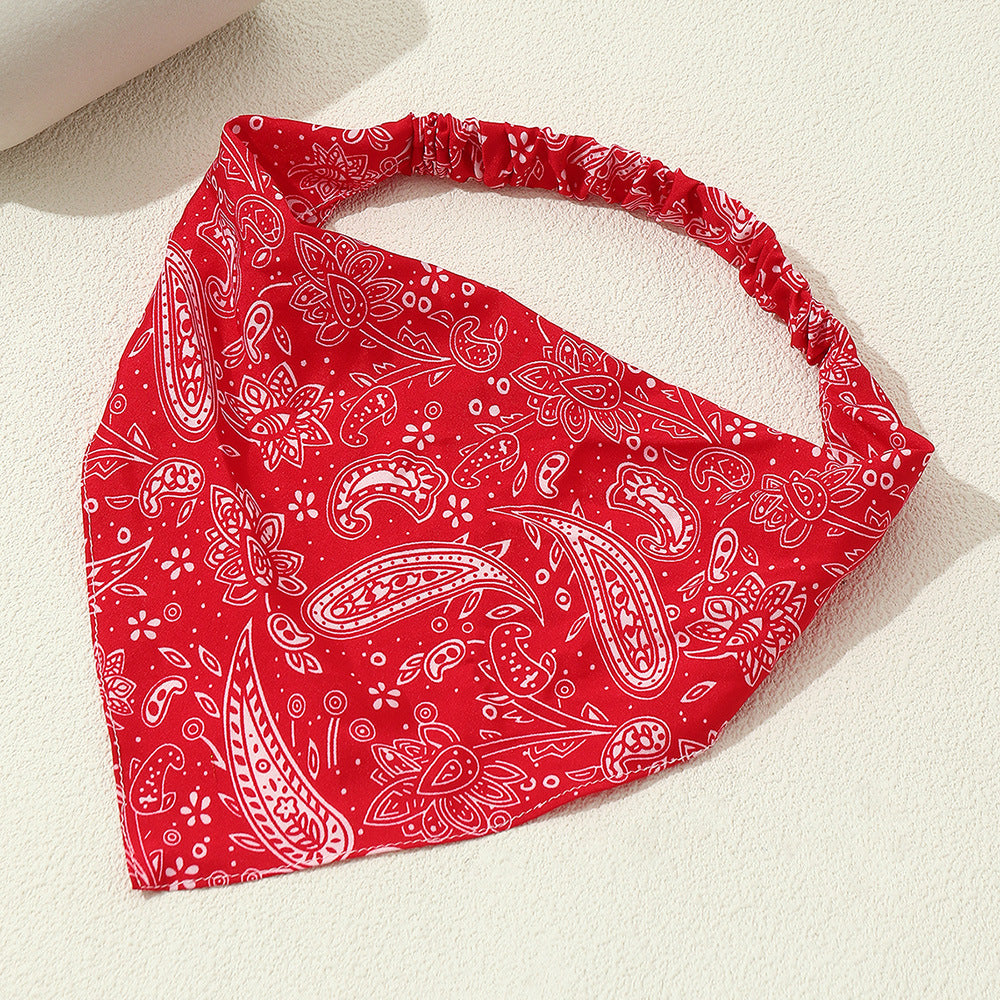 Paisley Print Triangle Scarf Vintage Head Wrap Bandana