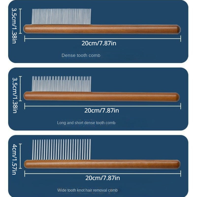 2-in-1 Cat Dog Grooming Tool Hair Removal Comb Slicker Brush