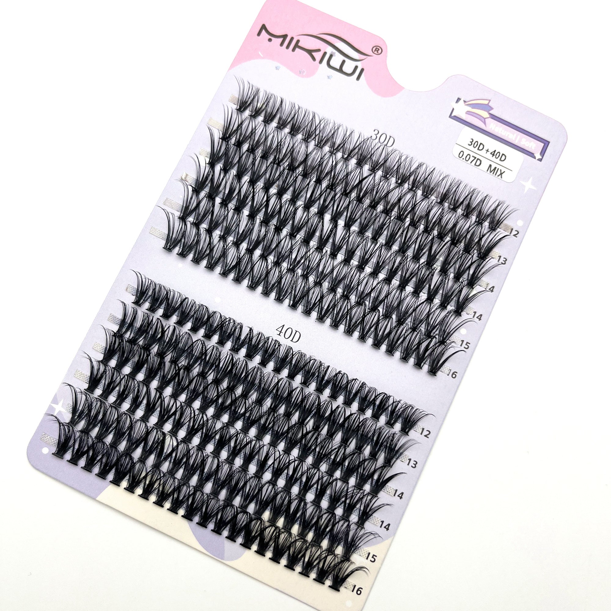 30 40D 12 16mm Mix D Curl Clusters Lashes Soft&Natural False Eyelashes