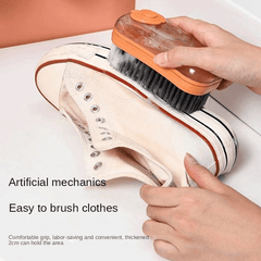 Efficient Cleaning Brush w/ Soap Dispenser for Shoes and Laundry Soft Bristles