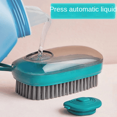 Efficient Cleaning Brush w/ Soap Dispenser for Shoes and Laundry Soft Bristles