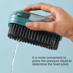 Efficient Cleaning Brush w/ Soap Dispenser for Shoes and Laundry Soft Bristles