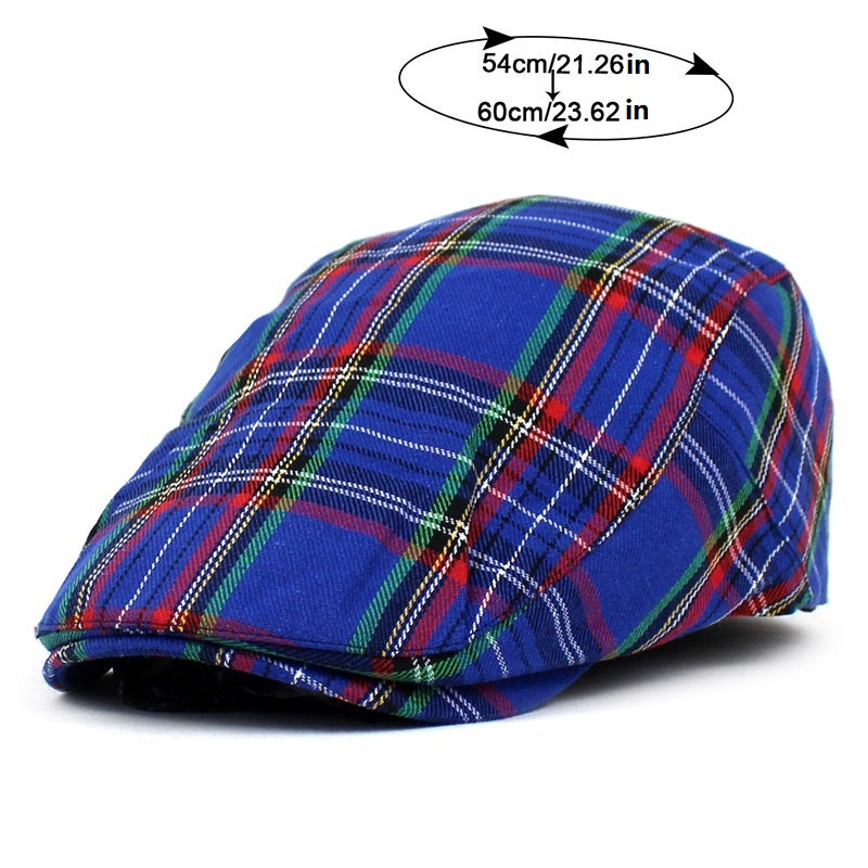 British Plaid Peaked Cap Newsboy Style Men's Hat