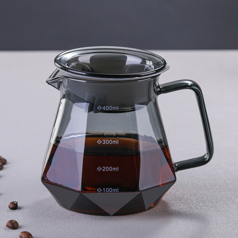 Gray Artificial Diamond Coffee Maker With Walnut Wood Holder