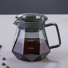 Gray Artificial Diamond Coffee Maker With Walnut Wood Holder