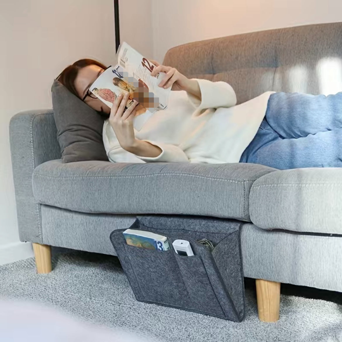 Bedside Storage Bag Organizer for Dorm or Home
