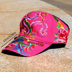 Ethnic Flower Animal Embroidered Sun Hat