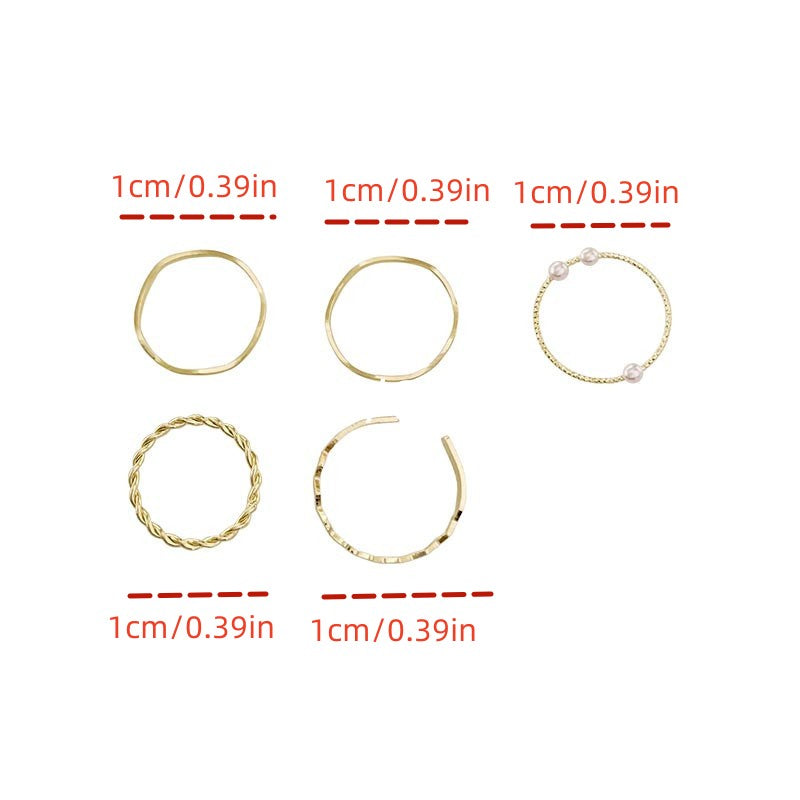 5pcs Little Girls Finger Rings Stackable Jewelry Gift