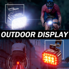Rechargeable Bike Light Set Q6 LED Headlight and Taillight with Type C Charging
