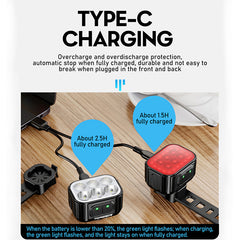 Rechargeable Bike Light Set Q6 LED Headlight and Taillight with Type C Charging