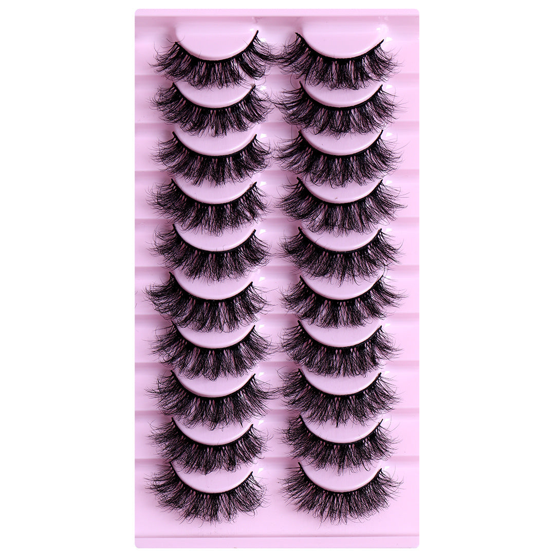 10 Pairs Fluffy 3D Faux Mink Lashes - Daily & Party Use