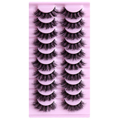 10 Pairs Fluffy 3D Faux Mink Lashes - Daily & Party Use
