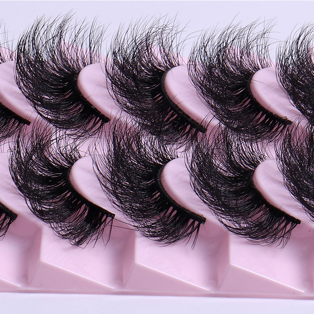 10 Pairs Fluffy 3D Faux Mink Lashes - Daily & Party Use