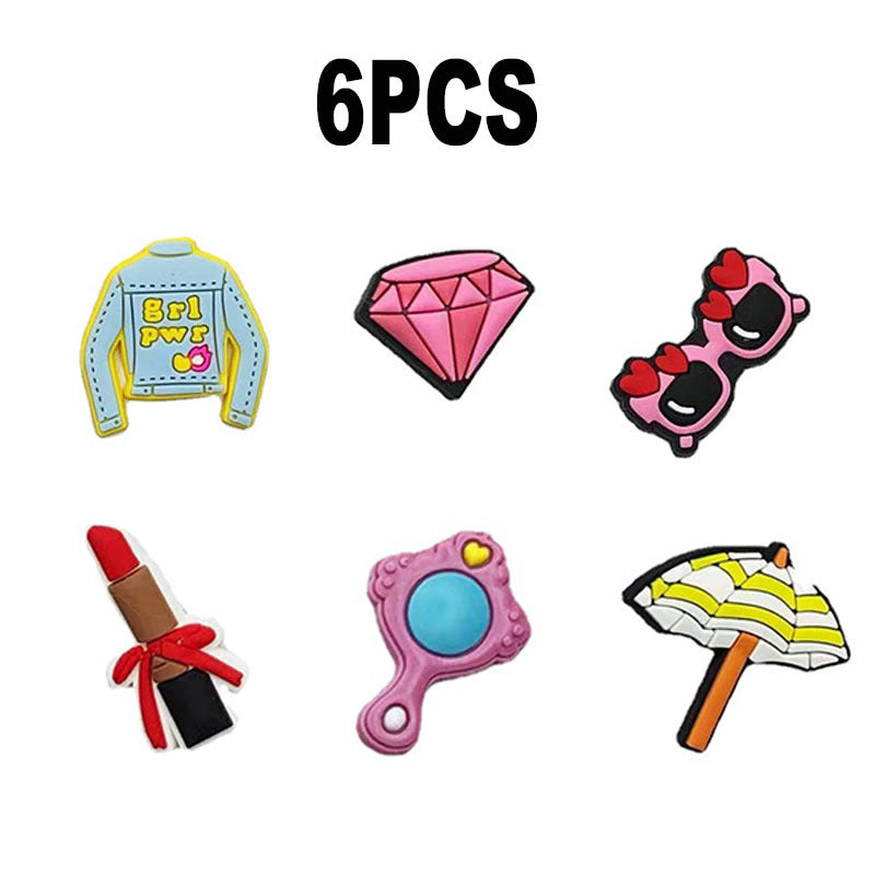 6 Pcs Beach Bag Buckle Cartoon DIY Travel Accessories