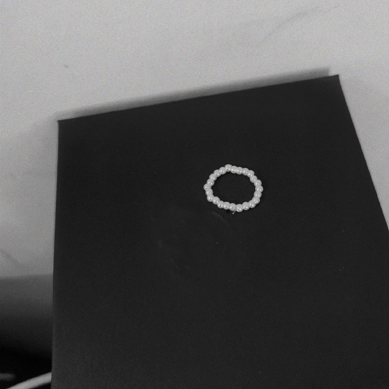 Geometric Ring Faux Pearl Beaded Ring Minimalist Ring For Girls