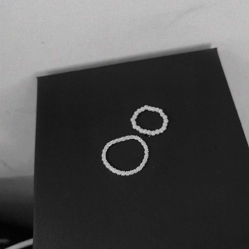 Geometric Ring Faux Pearl Beaded Ring Minimalist Ring For Girls