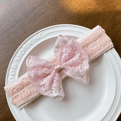 Cute Lace Bowknot Pearl Headband for Baby Girls