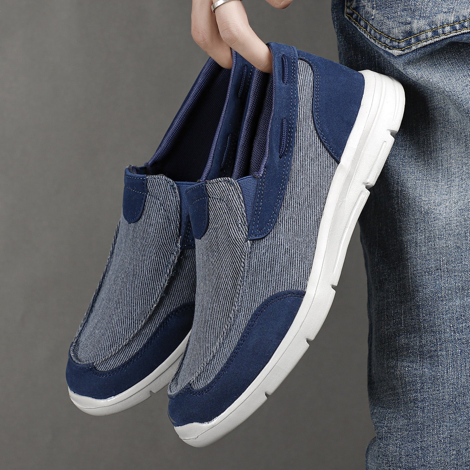 Men's Slip On Canvas Shoes for Walking Jogging