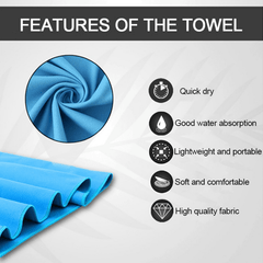 Soft Quick Drying Sport Towel Lightweight Water Absorbent 31.5 x 15.7 Inches