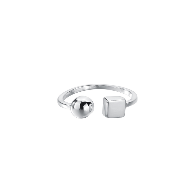 S925 Silver Geometric Open Ring For Girls