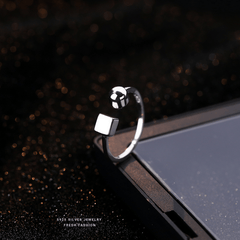 S925 Silver Geometric Open Ring For Girls