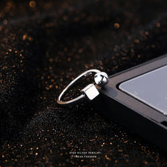 S925 Silver Geometric Open Ring For Girls