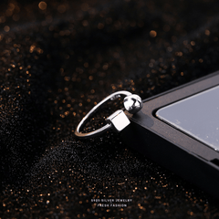 S925 Silver Geometric Open Ring For Girls