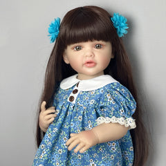 Realistic Reborn Baby Girl Doll with Long Hair Princess Fantasy Theme