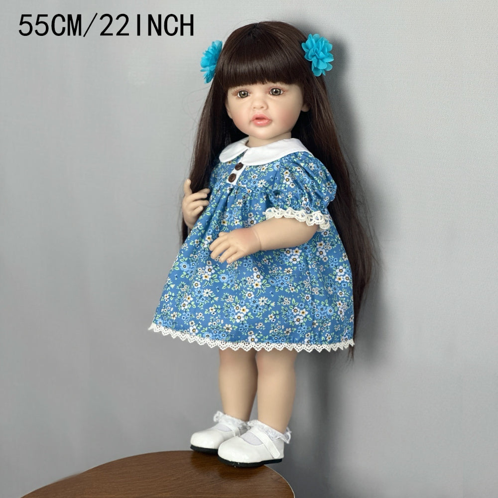 Realistic Reborn Baby Girl Doll with Long Hair Princess Fantasy Theme