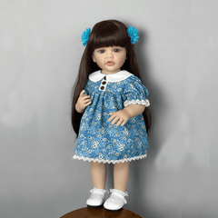 Realistic Reborn Baby Girl Doll with Long Hair Princess Fantasy Theme