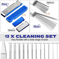 Carburetor Cleaning Kit 13 Wires 5 Brushes 10 Needles 1 Wrench 1 Pick