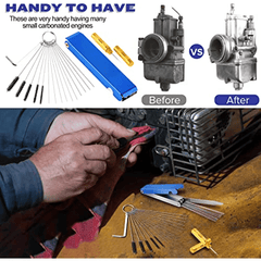 Carburetor Cleaning Kit 13 Wires 5 Brushes 10 Needles 1 Wrench 1 Pick