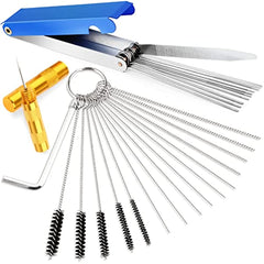 Carburetor Cleaning Kit 13 Wires 5 Brushes 10 Needles 1 Wrench 1 Pick