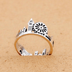Castle Shaped Opening Ring for Men and Women