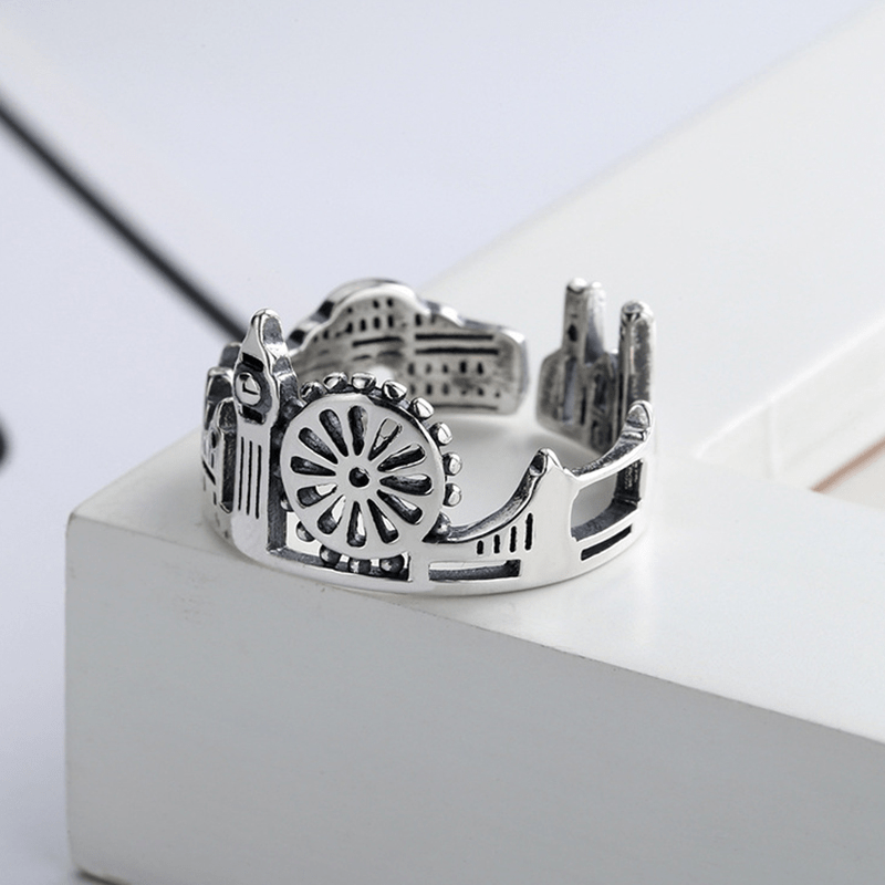 Castle Shaped Opening Ring for Men and Women