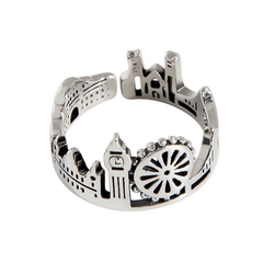 Castle Shaped Opening Ring for Men and Women