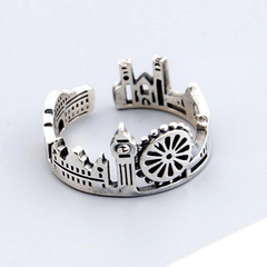 Castle Shaped Opening Ring for Men and Women