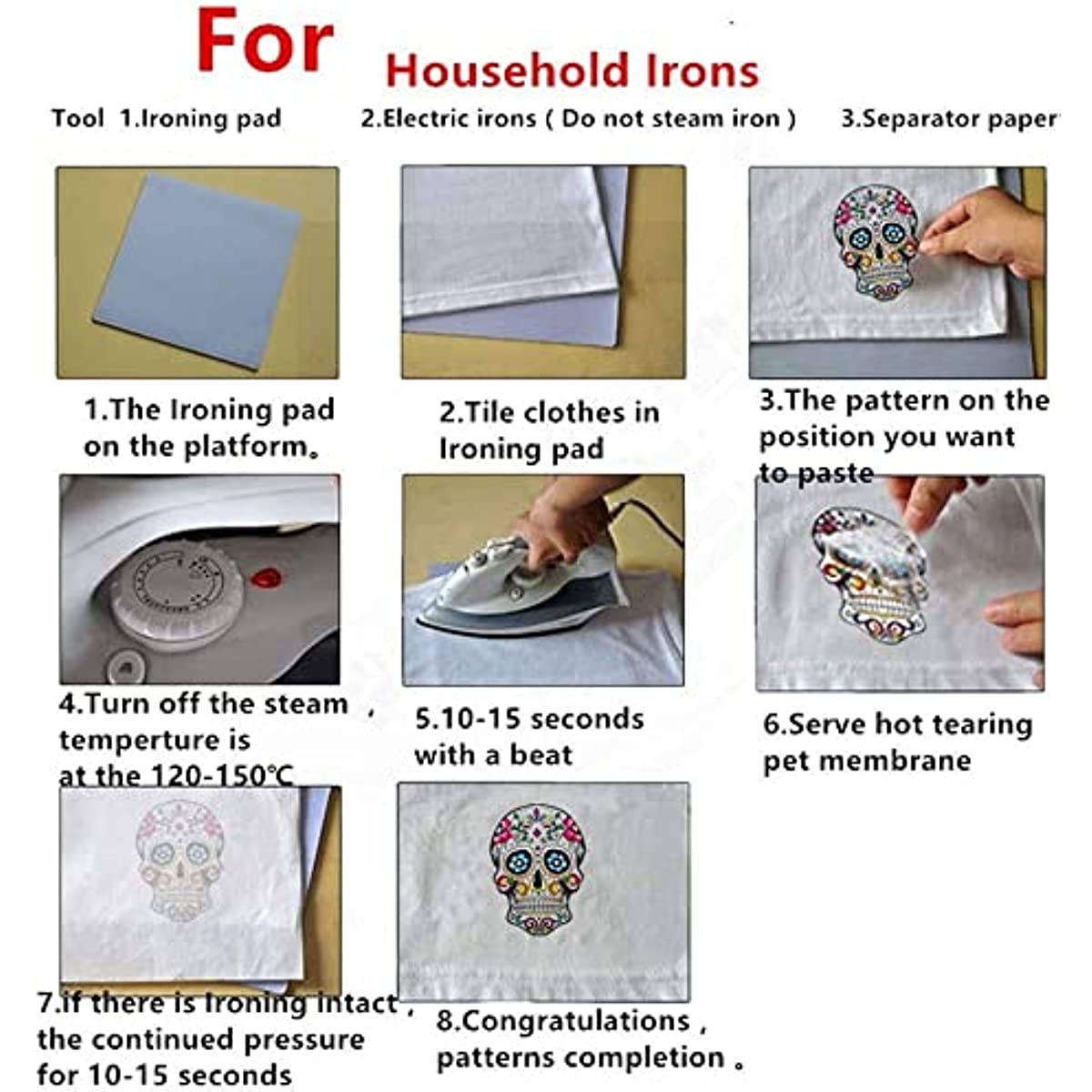2pc Owl Iron on Heat Transfer Sticker for DIY Clothing T Shirt Mask Backpack