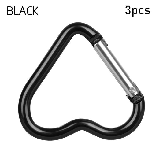3pcs Heart-Shaped Carabiner Keychain for Outdoor Adventures