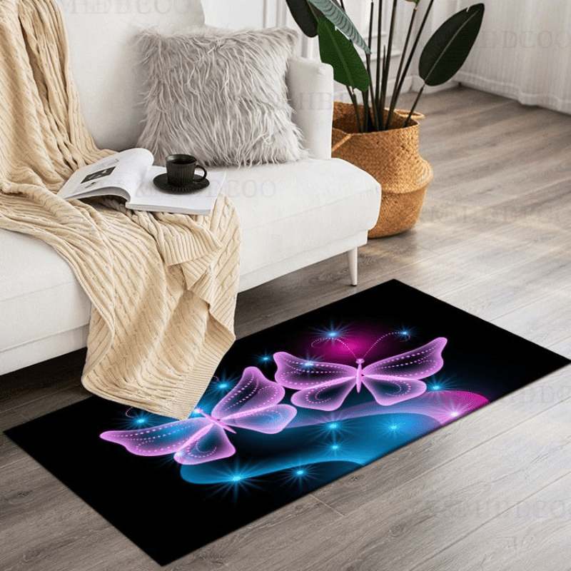 Soft 3D Butterfly Runner Rug Memory Foam Mat Non Slip Absorbent 40X60 50X80
