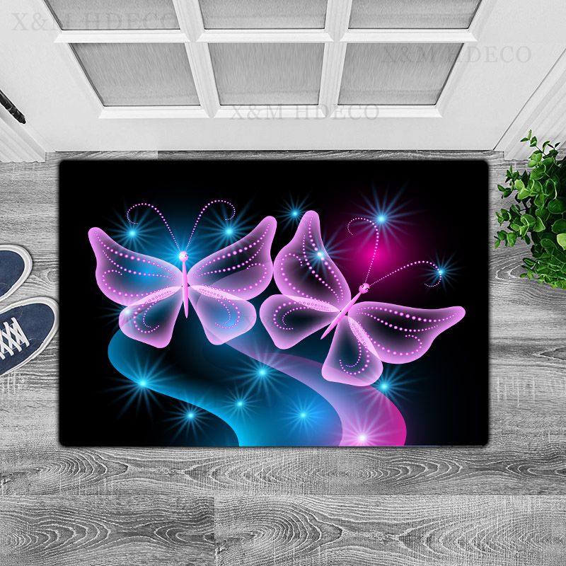 Soft 3D Butterfly Runner Rug Memory Foam Mat Non Slip Absorbent 40X60 50X80