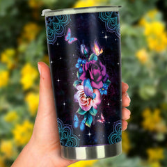 20oz Rose Butterfly Tumbler Purple Mom Stainless Steel Vacuum Insulated
