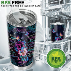 20oz Rose Butterfly Tumbler Purple Mom Stainless Steel Vacuum Insulated