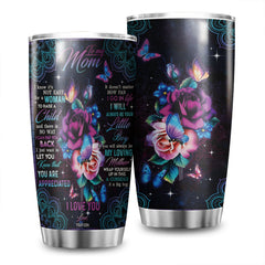 20oz Rose Butterfly Tumbler Purple Mom Stainless Steel Vacuum Insulated