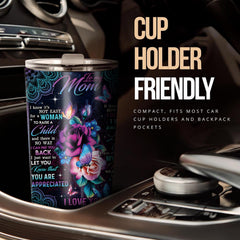 20oz Rose Butterfly Tumbler Purple Mom Stainless Steel Vacuum Insulated