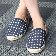 Men's Stars & Stripe Canvas Slip-On Shoes for Walking