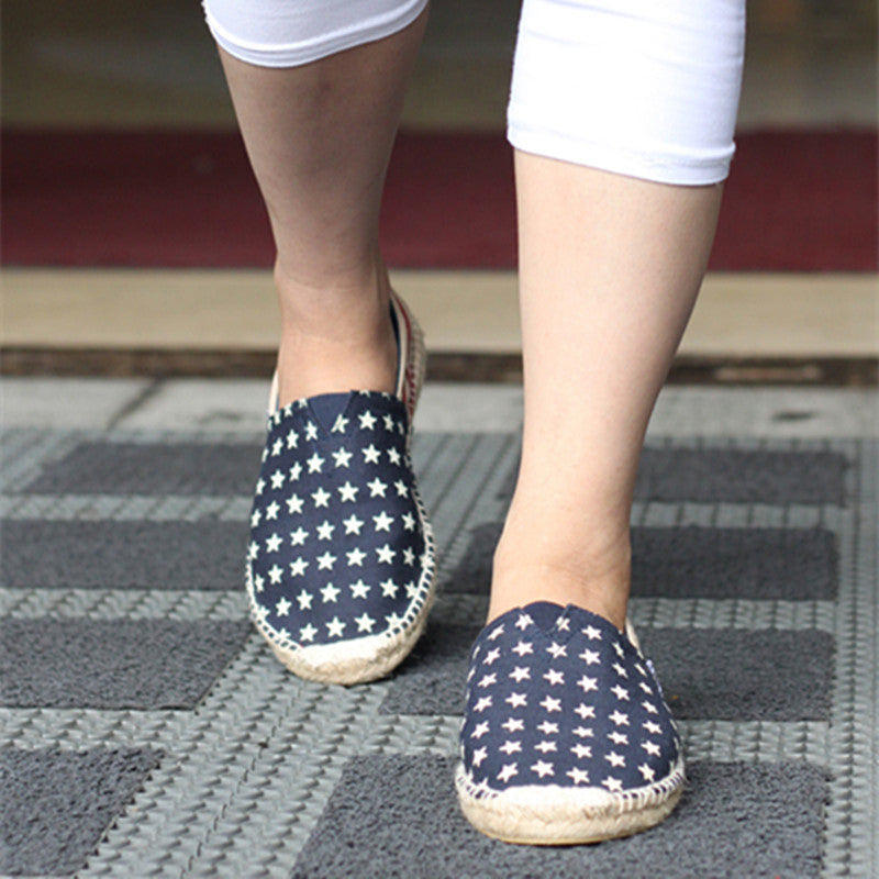 Men's Stars & Stripe Canvas Slip-On Shoes for Walking
